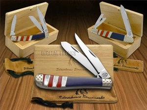 Silverhorse American Flag Series 3-Knife Set Trapper, Whittler, Stockman - Imagen 1 de 10