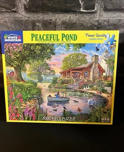 Peaceful Pond White Mountain 1000 Piece Puzzle - Picture 1 of 2