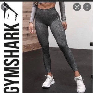 GYMSHARK Women’s Adapt Marl Black Seamless Leggings large GLLG4114-BK L preowned - Picture 1 of 9