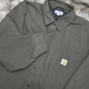 Carhartt Men's Brown Button Up Jacket Sz 3XL Quilted Lining - Picture 1 of 14