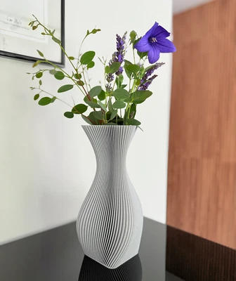 3D Spiral Vase im modernen Design / 23 cm / versch. Farben erhältlich - Bild 1 von 4