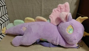Mythical Lavender Pastel 30” Magical Dragon w/Wings Stuffed Plush Toy Backpack - Picture 1 of 15