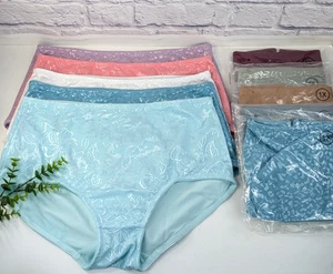 BRAND NEW LOT 10!💜Rhonda Shear 1x Brief Panties Shimmer Lace Pretty Nylon Blend - Picture 1 of 14