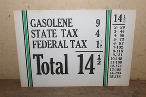 Letrero Sinclair bomba visible gasolinera 2 lados precio impuestos gasolina años 20 vintage - Imagen 1 de 2