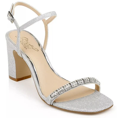 JEWEL BADGLEY MISCHKA Women's Charlee Embellished Glitter Block Heel Sandals - Image 1 of 4
