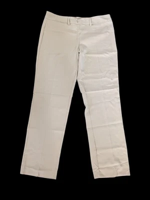Zac & Rachel Women Cream Beige Straight Leg Pull On Pants Size 14 Stretch - Image 1 of 4