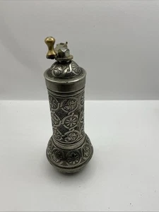 Antike türkische Gewürz-/Kaffeemühle silberfarben Metall ca. 5 Zoll - Bild 1 von 4