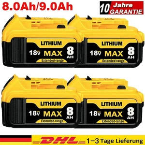 4X Für DeWalt DCB184 Akku 18V 8,0 Ah XR Li-Ion Batterie DCB182 DCB205-2 DCB182XJ - Bild 1 von 27