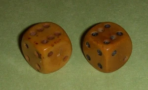 Old BAKELITE DICE Valve-Stem Caps for tires have Great patina - Picture 1 of 4
