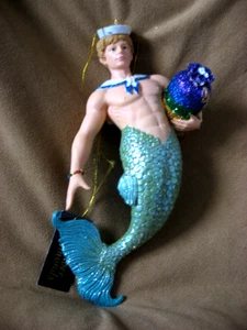 Vintage December Diamonds Christmas Ornament 2004 SAMMY THE SAILOR Merman - Picture 1 of 2