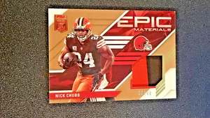 2023 Panini Donruss Elite Epic Materials Prime /49 Nick Chubb #12 - Foto 1 di 2