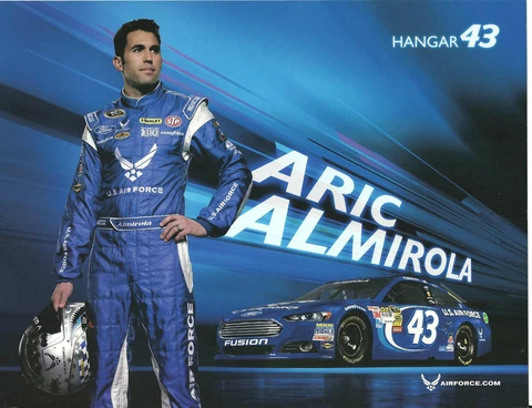 2013 ARIC ALMIROLA  "U.S. AIR FORCE #43" NASCAR SPRINT CUP SERIES POSTCARD Cover