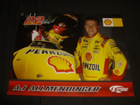2012 AJ ALLMENDINGER #22 SHELL / PENNZOIL NASCAR POSTCARD Cover