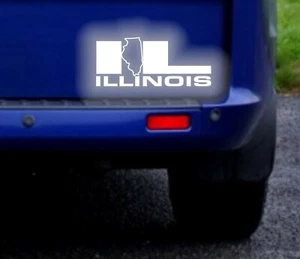 Illinois IL USA State Reflective Sticker Decal - Foto 1 di 2