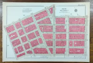 Vintage 1934 CHINATOWN TRIBECA MANHATTAN NEW YORK CITY NY G.W. BROMLEY Land Map  - Picture 1 of 11