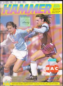 West Ham United 1990/91 V Notts County 11-05-1991 División 2 - Imagen 1 de 1