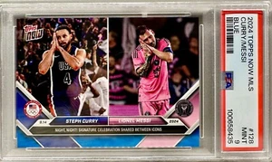 RARE! 2024 Topps Now Night, Night Lionel Messi/Steph Curry Blue /49! PSA 9! - Picture 1 of 3