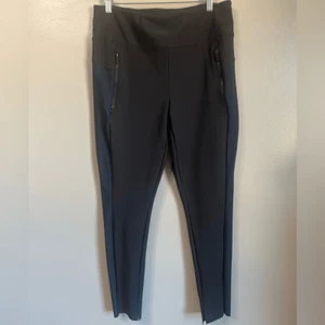 Athleta pants Style 77262 black blue stellar pull on large activewear sporty - Picture 1 of 8