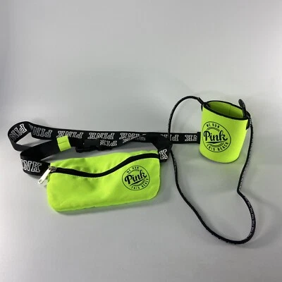 Riñonera Victoria's Secret verde neón We Run This Beach bolsa de cintura soporte para bebidas Foto 1 de 4