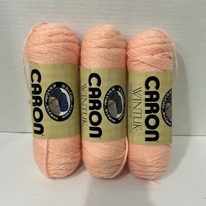 Lot Of 3 Caron Wintuk Yarn PEACH #3104 Pink Acrylic 3.5oz 4-Ply - Picture 1 of 8