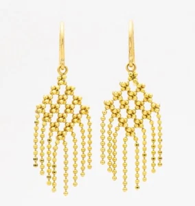 Tiffany & Co. 18K Gelbgold Fransenkette hängen durchbohrte Ohrringe 1 1/4"" Tropfen - Bild 1 von 4