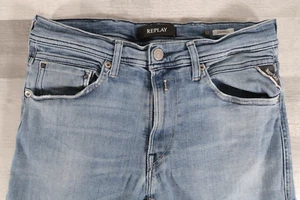 Pantalones de mezclilla para hombre Replay Jondrill M931 calce ajustado azul claro W28 L31 - Imagen 1 de 17