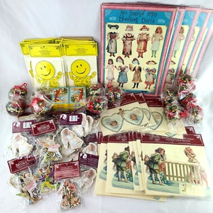 NOS Shackman Lot of 110 Ornaments Greeting Cards Paper Dolls DieCut Cats Angel - Picture 1 of 20