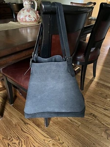 TOMS WOMENS ONE FOR ALL CANVAS & SUEDE LARGE ADJUSTABLE GRAY AND BLACK TOTE NWO - Picture 1 of 10