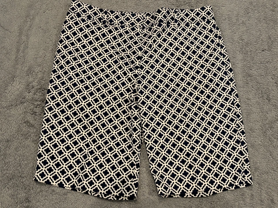 Pantalones Cortos Talbots Perfect Mujer 12 Azul Blanco Geométrico 10” Entrepierna Informal Foto 1 de 4