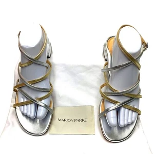 MARION PARKE Ramona Metallic Nappa Leather Sandal Womens 39.5 IT / 8.5 -9 US - Picture 1 of 11