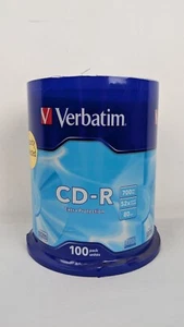 Verbatim Extra Protection CD-R Pack of 100x Blank CDs 700MB 52x 80mins New - Afbeelding 1 van 8
