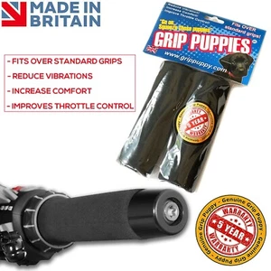 Grip Puppy Puppies Anti Vibration Motorcycle Handle Bar Foam Comfort Over Grips - Picture 1 of 7