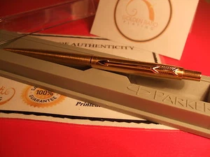 Parker Flighter Slim Ball Point Writing Pen Boxed Blue Ink 24Ct Gold Plated - Picture 1 of 4