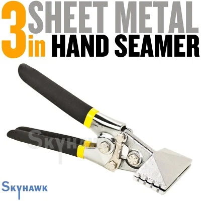 CAL-HAWK Sheet Metal Hand Seamer - 3 Inch Straight Handle Jaw Manual Metal Bender Tool