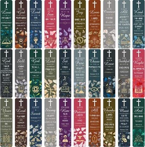Epakh 120 Pieces Bible Verses Bookmarks With Hollow Cross Christian Gi - Picture 1 of 6
