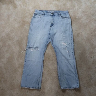 Baileys Point Relaxed Bootcut Jeans Men’s 36x32 Blue Denim Distressed - Image 1 of 4