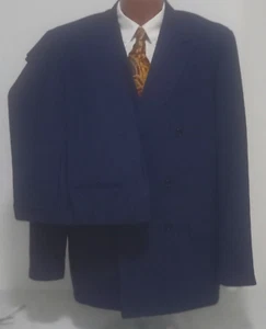 CANALI MENS' WOOL SILK DARK BLUE FORMAL/CASUAL 2 PC SUIT W/SURGEON CUFF LARGE/54 - Picture 1 of 24