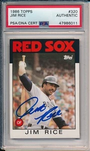 Jim Rice Boston Red Sox 1986 #320 Auto Signed Topps Card ~ PSA/DNA Slab - Picture 1 of 6
