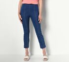 Joan Rivers Regular Cotton Blend Pull-On Denim Knit Ankle Pant Medium Wash, S