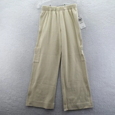 Pantalones deportivos Boston Bruins para mujer pequeños beige acanalados tejidos pierna ancha marca '47 Foto 1 de 4