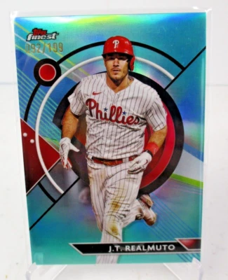 2023 Topps Finest Trea Turner Sky Blue 99/300 #72 - Philadelphia Phillies - Image 1 of 3