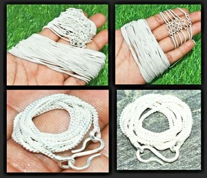 Upto 100pcs Necklace Pendant Chain 925 Silver Plated Polished Chain Necklace Lot - Picture 1 of 16