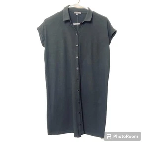 Top a tunica Eileen Fisher Petite taglia PS manica corta con bottoni anteriore allungata lunga - Foto 1 di 9