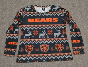 Chicago Bears Team NFL Shirt Womens Large Christmas Pajama Top Long Sleeve Light - Picture 1 of 6