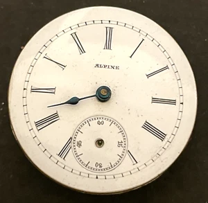 Antique Alpine Cal 247 8s Pocket Watch Movement Parts Good Balance KW 36mm Swiss - Picture 1 of 4