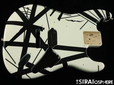 EVH Striped Series BODY Guitar Floyd Rose Route Guitar Part White & Black Stripe - Image 1 of 2