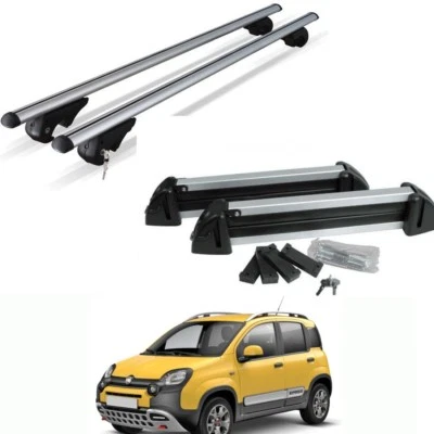 BARRE PORTATUTTO ALLUMINIO PANDA CROSS 2016 CON RAIL+PORTASCI 4 PAIA ALLUMINIO - Immagine 1 di 4