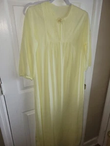 Dixie Bell Size Large Vintage Yellow Silk Nightgown Lace - Picture 1 of 7
