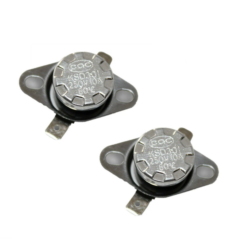 2Pcs KSD301 N.C 110°C Thermostat Temperature Thermal Control Switch 10A AC 250V - Image 1 of 3