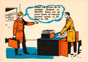 Romania, 1970's, Vintage Communist Propaganda Postcard - Labor Protection - Picture 1 of 2
